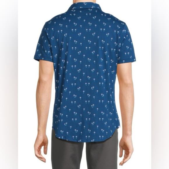 Bonobos Riviera Palm Print Button Down Shirt in blue Size XXL - Picture 6 of 8